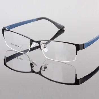 Dayanıklı Erkek Gözlük Metal Çerçeve Yarım Jant Tasarımcı Şeffaf Lens Gözlük Çerçeveleri 3 Renkler Moda Tüm Maç Marco De Los Lentes 0