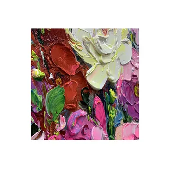 Gerçeklik El Boyalı Yağlıboya Tuval Üzerine Modern Soyut Çiçekler boyama paleti Bıçak Vazo Resim Ev Dekor Duvar Sanatı 4