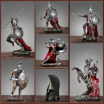 Antik Roma Süs Retro Spartan Karakter Modeli Reçine Zanaat Figürleri Ev Dekor Spartan Savaşçı Heykeli Şekil Süslemeleri Hediye 0