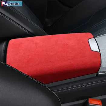 Ultrasuede Üst Süet Şal Araba Kol Dayama Kutusu Paneli Trim Sticker Kapak İçin Audi A6 C8 2019 2020 2021 Alcantara İç Aksesuarları