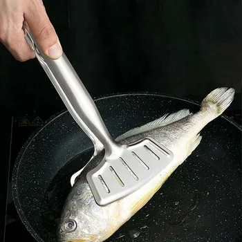 Balık Spatula Metal Paslanmaz Çelik Bıçak Uzun Saplı Kürek Mutfak Balık Kürek Araçları Balık Tuner Eşyaları Mutfak Pişirme Aracı