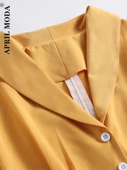 Katı Ofis Retro Vintage Kadınlar Salıncak Bir Çizgi Elbiseler Turn Down Yaka Düğmesi Ön Kısa Kollu Rockabilly Flare 50s Sundress