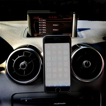 Audi için A1 2012-2018 Araba telefon braketi Hava Firar Dağı Mıknatıs Tutucu 360 Dönebilen Destek mobil GPS Aksesuarları Karbon Fiber