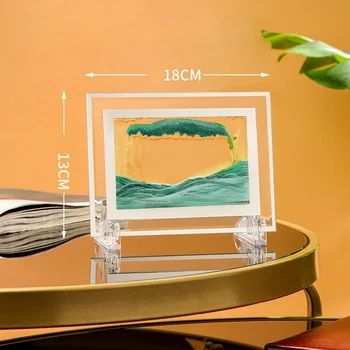 7 inç Hareketli Kum sanat resmi Yuvarlak Cam 3D Derin Deniz Kum Manzarası Hareket Ekran Akan Kum Çerçeve Kum Boyama Ev Dekor