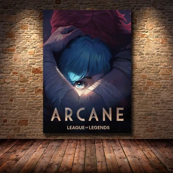 Son Popüler TV Serisi League of Legends Arcane Posteri Tuval Boyama Oturma Odası Yatak Odası Oyun Odası Çalışma Dekorasyon Boyama 2