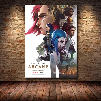 Son Popüler TV Serisi League of Legends Arcane Posteri Tuval Boyama Oturma Odası Yatak Odası Oyun Odası Çalışma Dekorasyon Boyama 5