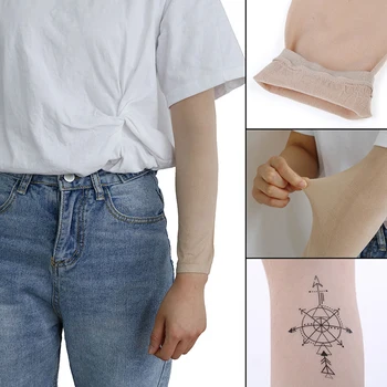 1 Adet Cilt Önkol Dövme Cover Up sıkıştırma kolları Bant Kapatıcı Desteği Kadınlar ve Erkekler için 17x8. 8cm 4