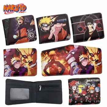 Naruto Karikatür Cüzdan Anime Figürü Hitachi Akatsuki Erkekler küçük cüzdan Kat Çanta Sikke Cep Çanta kart tutucu Çanta Çocuklar Hediye