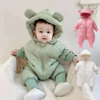 Bebek Kalın Kadife Onesie Giyim Kış Sonbahar Sıcak Tulum Bebek Kız Erkek Tulum Çocuk Tulumları Yenidoğan Aşağı Tek Parça