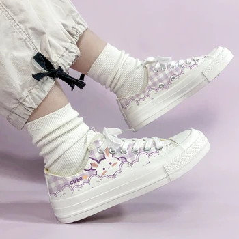 Amy ve Michael Yeni Güzel Sevimli Kız Öğrenciler kanvas ayakkabılar Düşük Üst Rahat Espadrilles Kawaii Anime Ayakkabı Kadın vulkanize ayakkabı