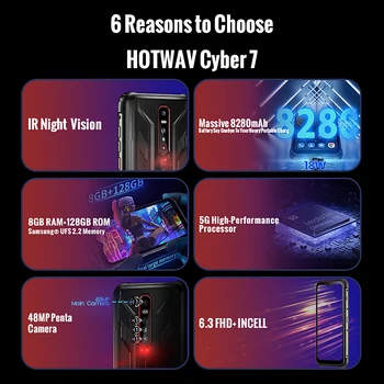Hotwav Cyber 7 5G Sağlam Telefon Gece Görüş 6.3 