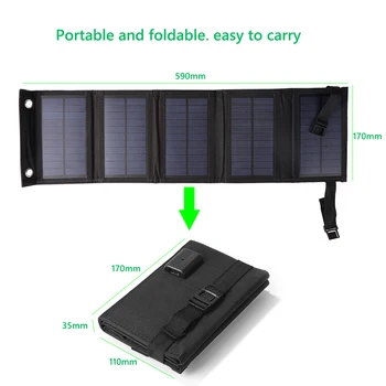 20 W Açık Katlanabilir güneş panelleri Hücreleri 5 V USB Taşınabilir Kamp Ekipmanları Güneş Şarj Su Geçirmez Kamp Malzemeleri Survival