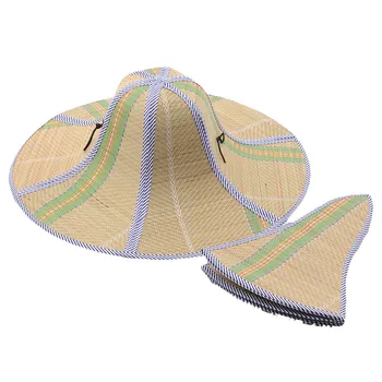 Yazlık hasır geniş şapka Balıkçı güneş şapkası Rattan Hasır Şapka Katlanır Anti-ultraviyole Bahçe Balıkçılık Güneşlik Şapka 5