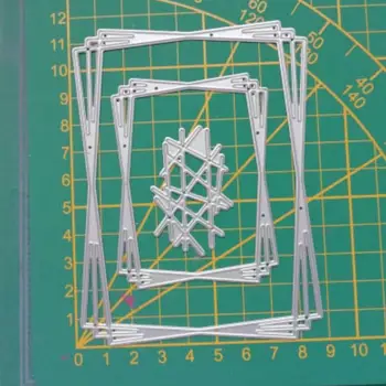 Dikdörtgen Karışık Çerçeveleri Metal Kesme Ölür Scrapbooking Craft Die Keser Kart Yapımı Dıy Kabartma 3