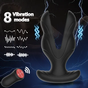 Titreşimli Butt Plug Kadınlar İçin Elektrik Çarpması Anal Vibratör prostat masaj aleti Erkekler İçin Uzaktan Kumanda Anal Genişletici Seks Oyuncak Çift