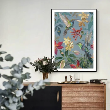 Hummingbirds Kuş Tuval Sanat Hayvanlar Duvar sanat posterleri Resimleri İçin Oturma Odası Ev Baskı Resimleri Dekor duvar tuvali 1