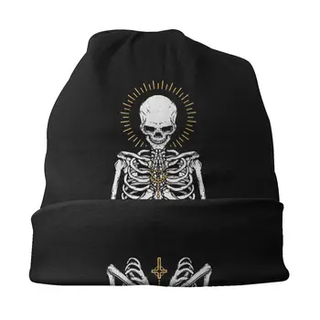 Dua Ölüm Kafatası Skullies bere Moda Sonbahar Kış Açık Unisex Kap Yetişkin Sıcak Çift kullanımlı Kaput Örgü Şapka