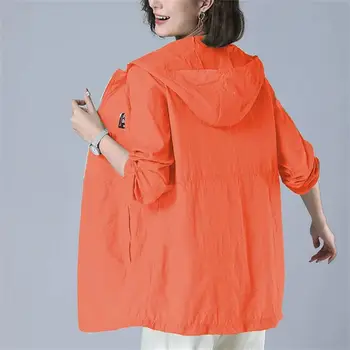 Güneş Geçirmez Giyim kadın UV Yaz Yeni 2021 Anti-ultraviyole Tüm Maç güneş koruma giyimi Kadın Ceket Ceket Kapşonlu Üst
