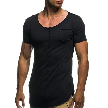 B2031-yaz yeni erkek T-shirt düz renk ince eğilim rahat kısa kollu moda