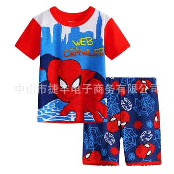 Örümcek adam Marvel Süper Kahraman Pijama Erkek Bebekler Moda Giyim Seti Çocuk Pijama Çocuk Pijama Pijama Erkek Bebek için 2-7Y
