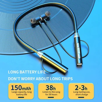 TWS Kulakiçi Kablosuz Bluetooth Kulaklık Manyetik Spor Boyun Bandı Boyun asılı Bluetooth Kulaklık Fone Kablosuz mikrofonlu kulaklıklar