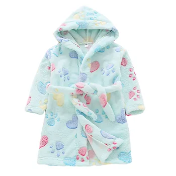 Bebek Erkek Kız Elbise Karikatür Kapşonlu Çocuk Pijama Elbiseler Kış Sıcak Rahat çocuk Pijama Moda Uzun Kollu Çocuk Bornoz