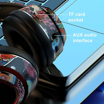 Bluetooth 5.1 Kablosuz Oyun Kulaklık cep telefonu İçin mic ile RGB ışık oyun kulaklığı Çocuklar İçin PC PS4 Oyun Desteği TF Kart 5