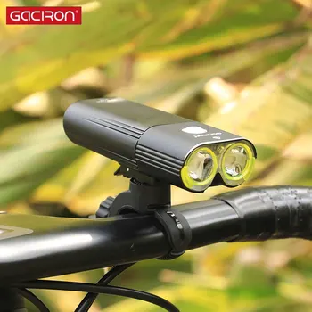 Gaciron V9DP-1600 Bisiklet Yol Aydınlatma LED Lamba 6 Modu 2 * 2500 mAh USB Şarj Güç Bankası Bisiklet Gidon Ön Far