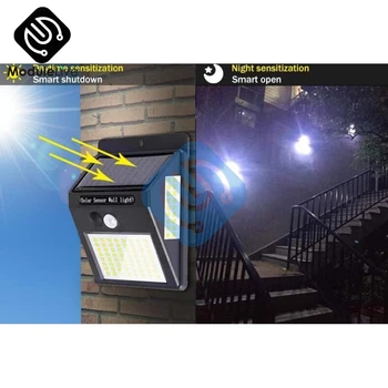 Güneş 100 LED dış mekan güneş enerjili lamba Güneş Lambası PIR hareket Sensörü duvar ışık su geçirmez güneş ışığı sokak bahçe için