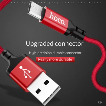 HOCO USB A mikro USB 2A Hızlı şarj kablosu Xiaomi Redmi için Samsung Huawei LG USB Hızlı şarj aleti kablosu Örgülü Veri sync Tel 1
