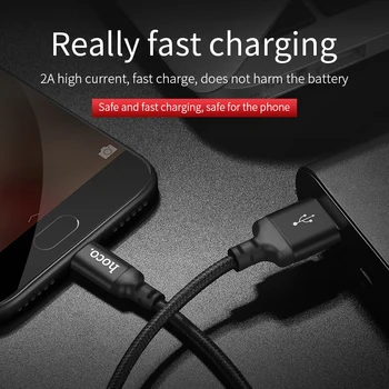 HOCO USB A mikro USB 2A Hızlı şarj kablosu Xiaomi Redmi için Samsung Huawei LG USB Hızlı şarj aleti kablosu Örgülü Veri sync Tel 3