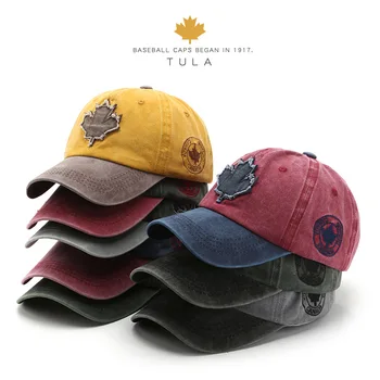 SLECKTON Moda beyzbol şapkası Erkekler ve Kadınlar için Yıkanmış Pamuk Snapback Şapka Dört Mevsim Güneş Kapaklar Retro Yama Şapka baba şapkası