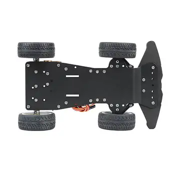 4 Tekerlekli DIY Servo Robot Araba 4WD Şasi Akıllı Araba Arduino için Araba Platformu Metal Servo Rulman Kiti direksiyon dişlisi Kontrol
