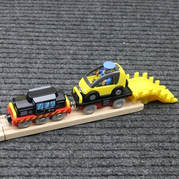 Retro Tren oyuncak ses ışık elektrikli tren seti çocuk eğitici oyuncak Tren demiryolu araba çoğu marka için Uygun ahşap ray