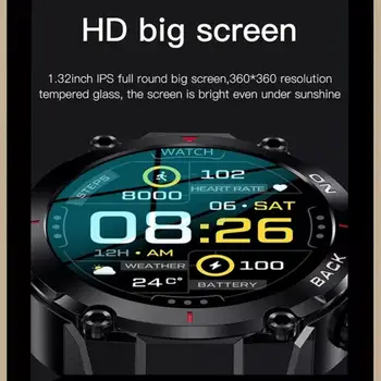 K37 akıllı saat Erkekler Bluetooth Çağrı Su Geçirmez Açık Çok spor fitness takip chazı nabız monitörü Android IOS İçin Smartwatch 0