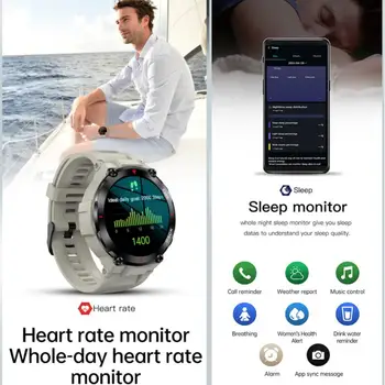 K37 akıllı saat Erkekler Bluetooth Çağrı Su Geçirmez Açık Çok spor fitness takip chazı nabız monitörü Android IOS İçin Smartwatch 5