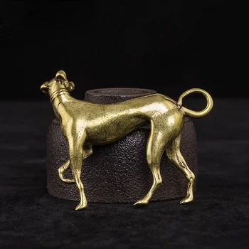 Ev Dekor El Sanatları Aksesuarları Katı Pirinç Sadık Köpek Masası Süsler Vintage Bakır Hayvan Minyatürleri Figürler Süslemeleri Hediyeler