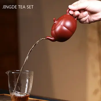 Yaratıcı Lotus Yaprağı Çay Makinesi Yixing Mor Kil Güzellik demlik Otantik Ham Cevher Dahongpao Demlik Zisha çay seti Malzemeleri 180 ml