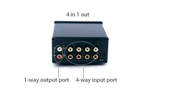 4 Giriş 1 Çıkış / 1 Giriş 4 Çıkış İki yönlü Ses Sinyali Switcher anahtar ayırıcı Amplifikatör / Hoparlör ses dağıtıcı kablosu Seçici Kutusu 3