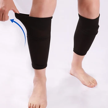1 Çift Futbol tekmelikler futbol çorapları Naylon Bacak Kollu Çift katmanlı sabit Shin Destek Koruyucu Futbol Dişli Yetişkin Gençler için