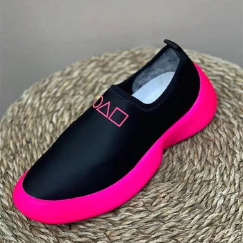 2022 Yaz Platformu Ayakkabı Kadın Turuncu Karakter rahat ayakkabılar Artı Boyutu Kadın Ayakkabı 43 Ayakkabı Kadın Sneakers Slip-On