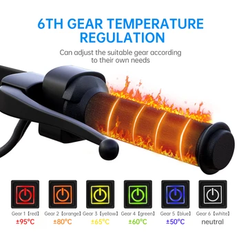 Extractme motosiklet ısıtmalı sapları 5 V USB 6 dişli ısıtıcı elektrikli ısıtmalı tutma kapağı Anti titreşim Anti kayma hızlı ısıtma kitleri