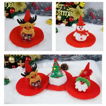 Pet Noel Şapka Noel Pet Santa Şapka Kedi Şapka Ayarlanabilir Elastik Bant Kediler İçin Küçük Köpekler Yavru Küçük Evcil Hayvanlar Noel Kafa 0