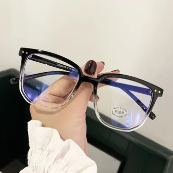 Unisex Vintage Miyopi Gözlük Erkekler Kadınlar Retro Büyük Boy Anti-mavi Gözlük Bayanlar Büyük Çerçeve Diyoptri Reçete Gözlük
