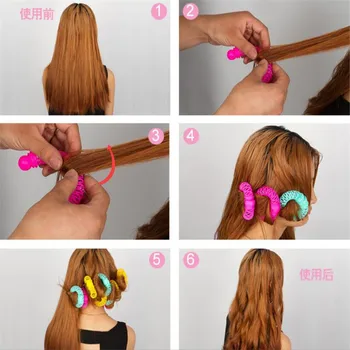 8 Pcs Yeni Sihirli Saç Donuts Saç Şekillendirici Rulo Hairdress Sihirli Bendy Bigudi Spiral Bukleler DIY Aracı için Kadın saç aksesuarları