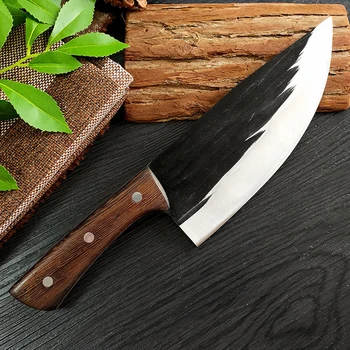Paslanmaz Çelik şef bıçağı El Yapımı Dövme Mutfak Cleaver Kasap Kesim Et Balık Sebze Profesyonel Kesici