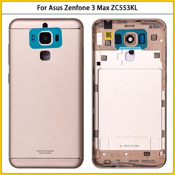 Yeni Asus Zenfone 3 Max Için ZC553KL Metal Pil arka kapak Arka Kapı ZC553KL Pil Konut Case lens camı Değiştirme