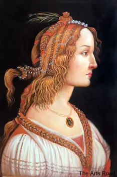 Genç bir Kadının portresi II Sandro Botticelli Yağlıboya Tuval Portre Dekoratif Sanat Handpainted