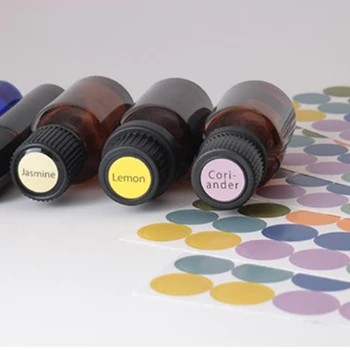 192 Çıkartmalar/Levha Pratik Renkli Kağıt Etiketleri Etiketleri Cam uçucu yağ Şişeleri kapak Etiketleri Boş Yuvarlak Etiket