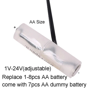 Yeniden USB C 1 V-24 V AA Kukla Pil Güç uzatma kablosu Voltmetre ile AA Pil Eliminator Değiştirin 1-8 adet Piller K1KF